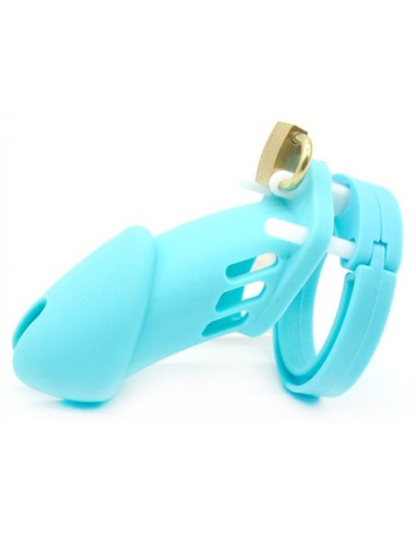 Cage de chasteté Silicone Bran 9 x 3cm Bleue