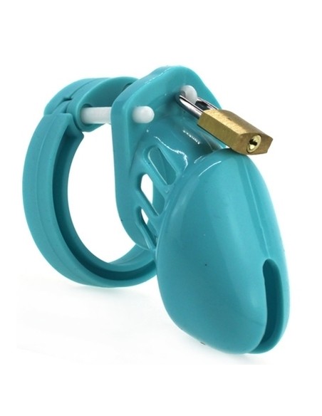 Cage de chasteté Silicone 7 x 3.3 cm Bleu