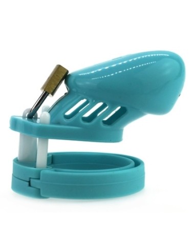 Cage de chasteté Silicone 7 x 3.3 cm Bleu