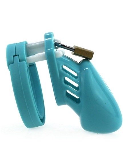 Cage de chasteté Silicone 7 x 3.3 cm Bleu