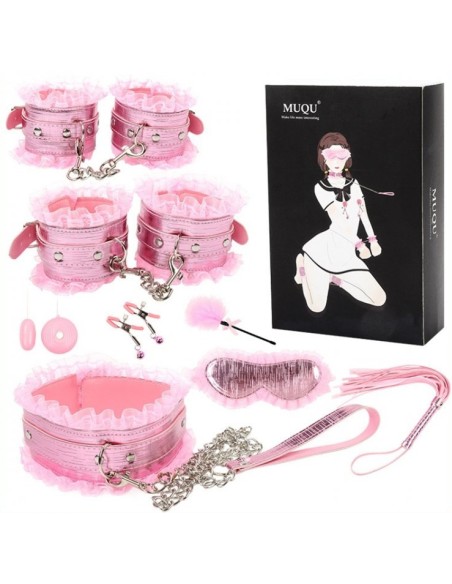 Coffret Bdsm lace Light 8 Pièces Rose Coffret Bdsm lace Light 8 Pièces Rose