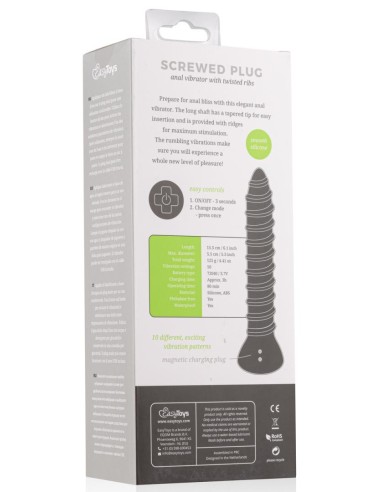 Plug vibrant Screwed Large 18 x 3.5 cm