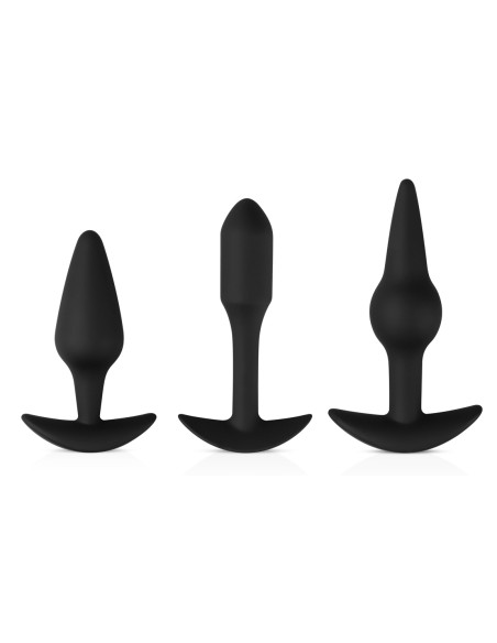 Kit de 3 plugs Pleasure Noirs Kit de 3 plugs Pleasure Noirs