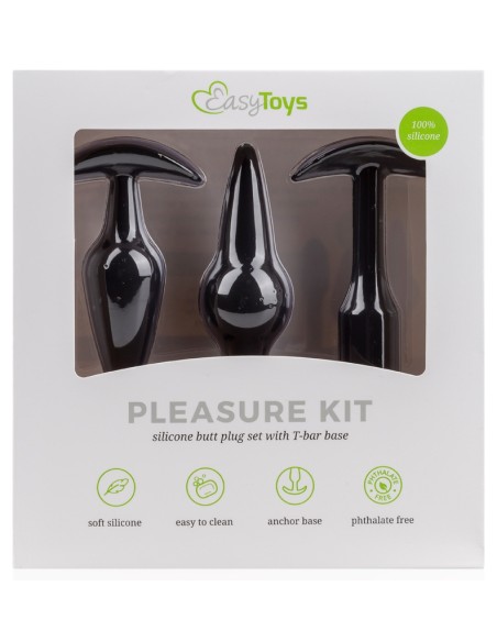 Kit de 3 plugs Pleasure Noirs Kit de 3 plugs Pleasure Noirs
