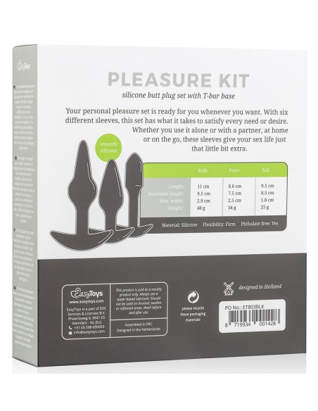 Kit de 3 plugs Pleasure Noirs Kit de 3 plugs Pleasure Noirs