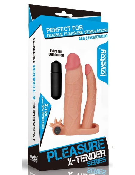 Gaine de pénis Double Penis 19 x 5 cm Gaine de pénis Double Penis 19 x 5 cm