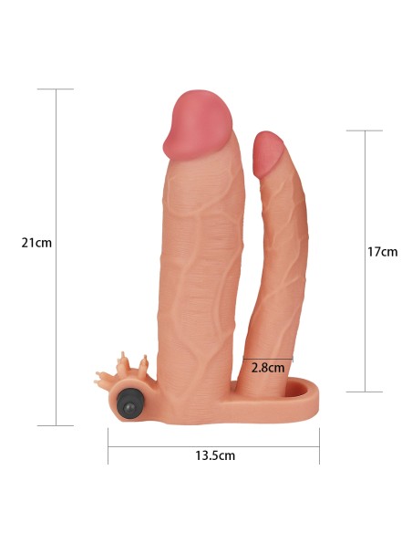 Gaine de pénis Double Penis 19 x 5 cm Gaine de pénis Double Penis 19 x 5 cm