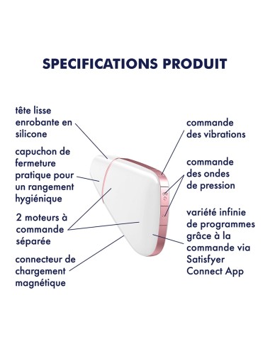 Stimulateur de clitoris connecté Love Triangle Satisfyer Blanc