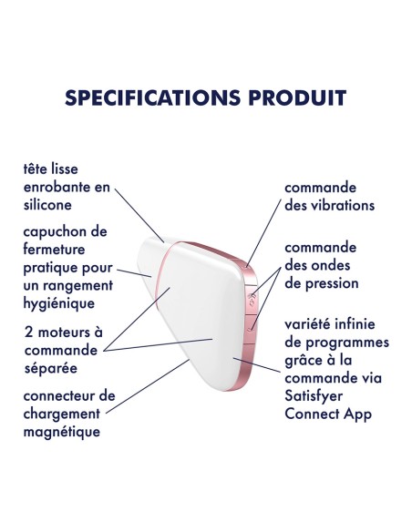 Stimulateur de clitoris connecté Love Triangle Satisfyer Blanc