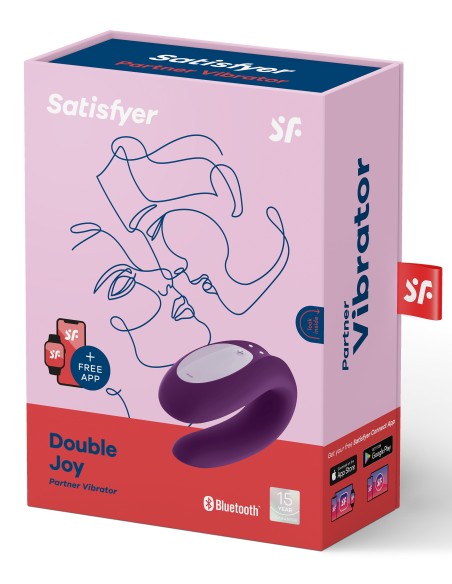 Stimulateur connecté Double Joy Satisfyer Mauve
