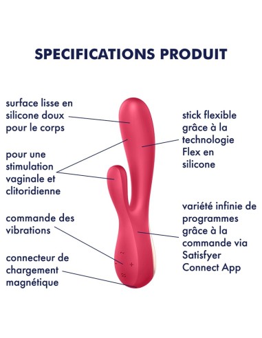 Rabbit connecté Mono Flex Satisfyer Rose