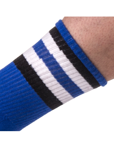 Chaussettes Half Fetish Stripes Bleu Noir Blanc