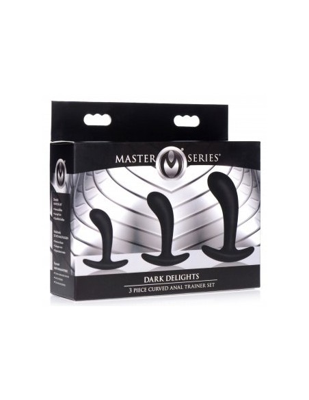 Pack de 3 plugs Trainer Silicone Dark Delights Noirs