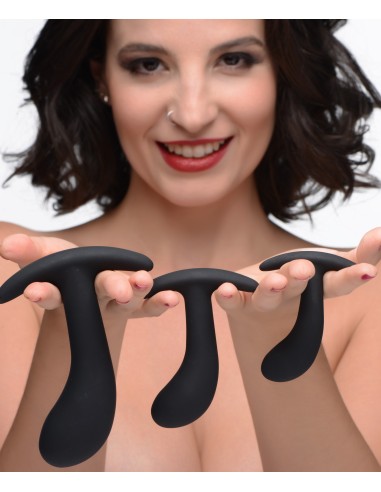 Pack de 3 plugs Trainer Silicone Dark Delights Noirs