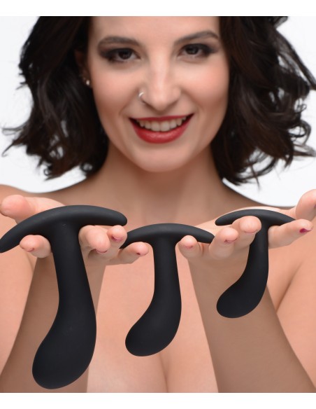 Pack de 3 plugs Trainer Silicone Dark Delights Noirs
