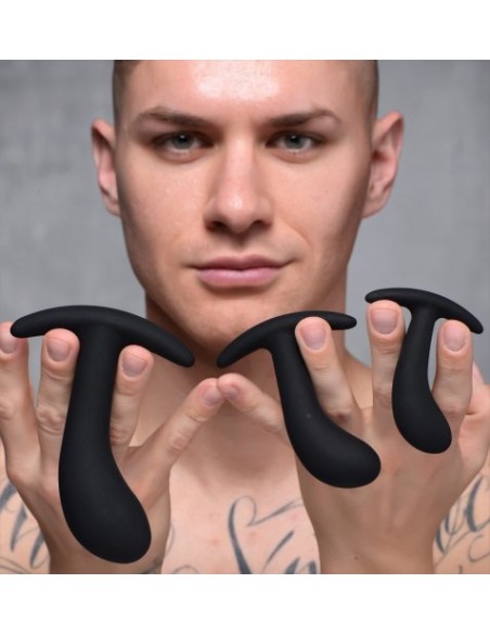 Pack de 3 plugs Trainer Silicone Dark Delights Noirs