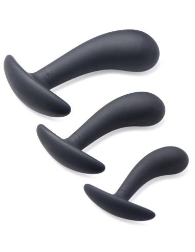 Pack de 3 plugs Trainer Silicone Dark Delights Noirs