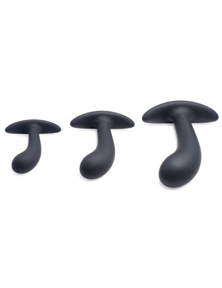 Pack de 3 plugs Trainer Silicone Dark Delights Noirs