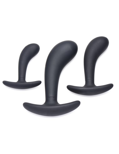 Pack de 3 plugs Trainer Silicone Dark Delights Noirs