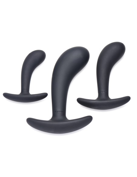 Pack de 3 plugs Trainer Silicone Dark Delights Noirs