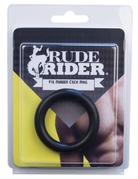 Cockring Fix Rubber Thick Noir