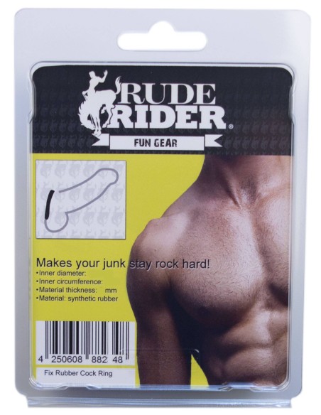 Cockring Fix Rubber Thick Noir