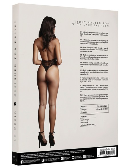 Body Strappy Lace Teddy Noir