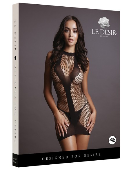 Robe sexy Net Contrast Noir