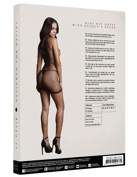 Robe sexy Net Contrast Noir