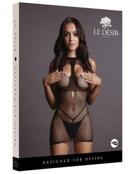 Robe sexy Duo Net Open Cup Noir