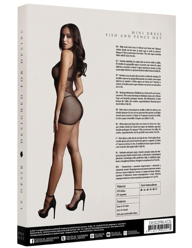 Robe sexy Duo Net Open Cup Noir