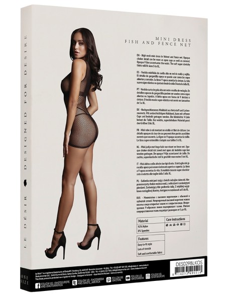 Robe sexy Duo Net Open Cup Noir