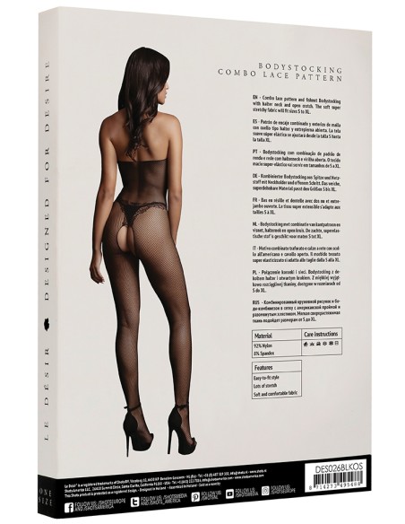Combinaison sexy Fishnet & Lace Noir - Combinaisons - 4