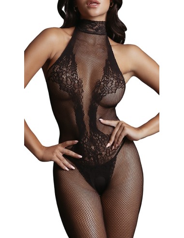 Combinaison sexy Fishnet & Lace Noir - Combinaisons - 5