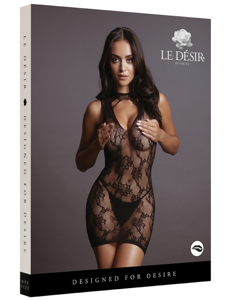 Robe High Neck Lace Noir