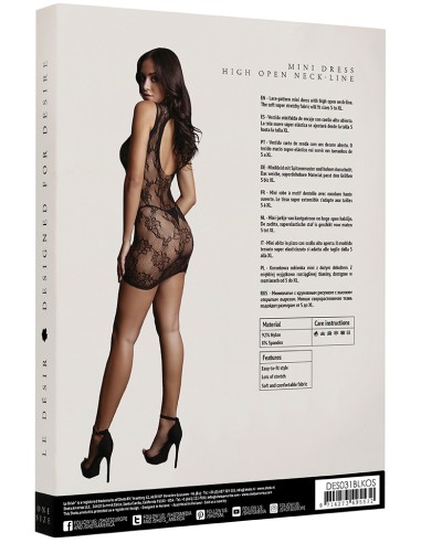 Robe High Neck Lace Noir