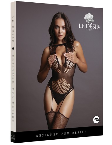 Combi sexy Contrast Suspender Noir