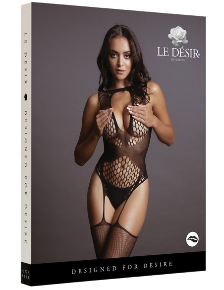 Combi sexy Contrast Suspender Noir