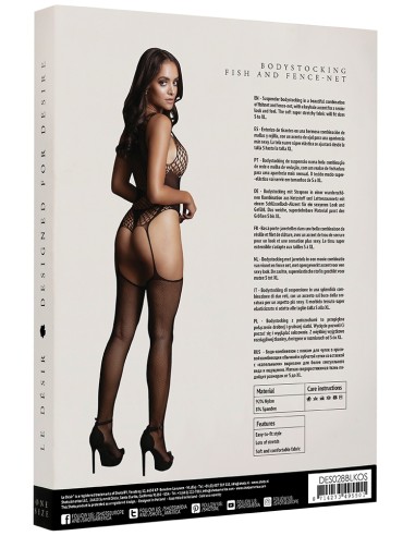 Combi sexy Contrast Suspender Noir