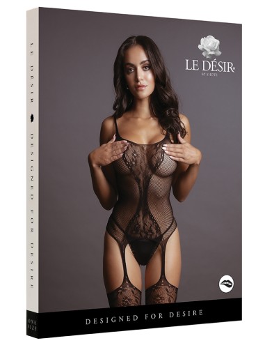 Combi sexy Fishnet Lace Noir