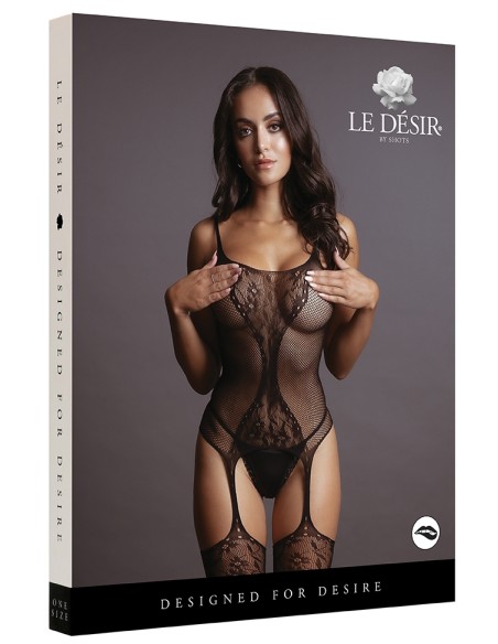 Combi sexy Fishnet Lace Noir