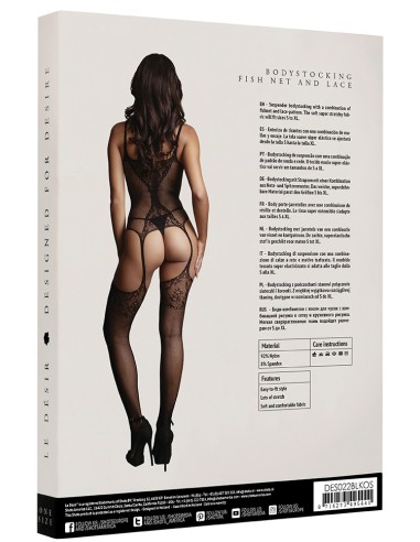 Combi sexy Fishnet Lace Noir