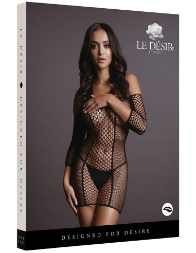 Robe sexy Duo Net Sleeved Noir