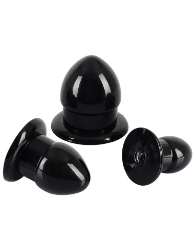 Pack de 3 Plugs Mini fat noirs