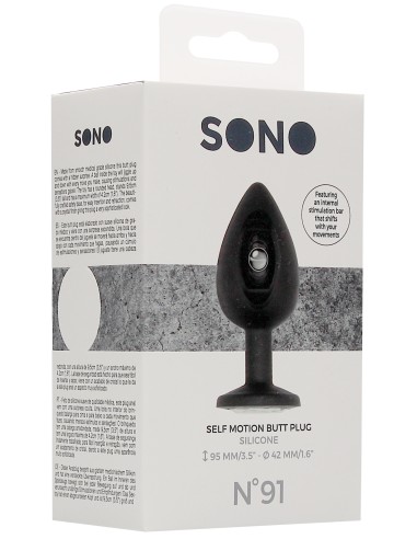 Plug anal silicone SELF MOTION 8 x 4 cm noir