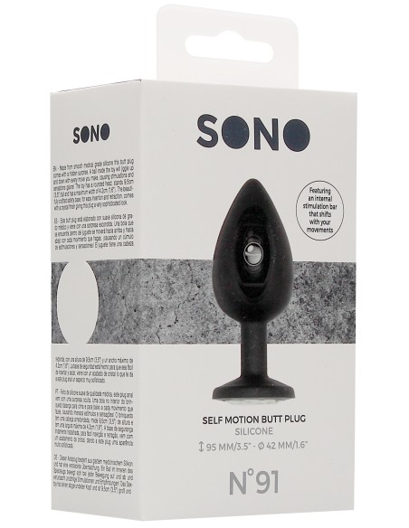 Plug anal silicone SELF MOTION 8 x 4 cm noir