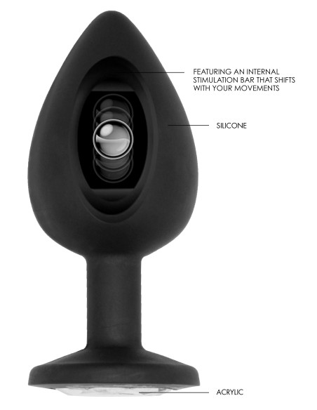 Plug anal silicone SELF MOTION 8 x 4 cm noir