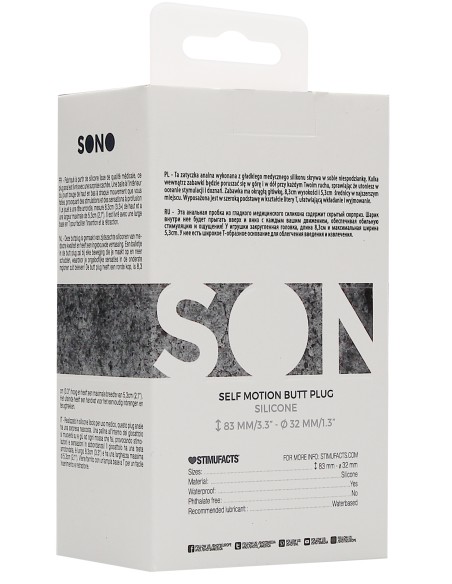 Plug anal silicone SELF MOTION 8 x 4 cm noir