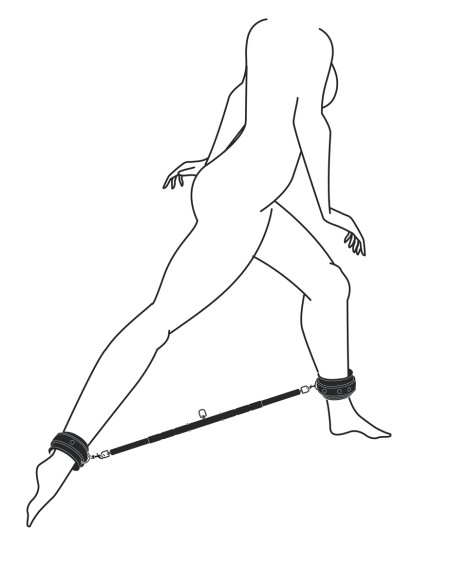 Barre ajustable en métal avec Menottes Barre ajustable en métal avec Menottes