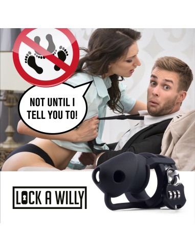Cage de chasteté Lock A Willy 11 x 3cm Noire